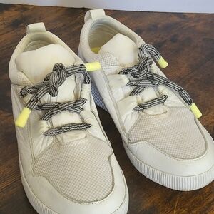 Sorel White and Yellow Sneakers
